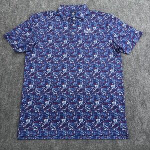 Donald Ross Polo Shirt Mens Medium Paint Splatter Print Valhalla Golf Club Sport